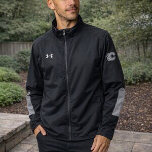 UNDER ARMOUR Calgary Flames Squad Woven Black Grey Jacket Size Large